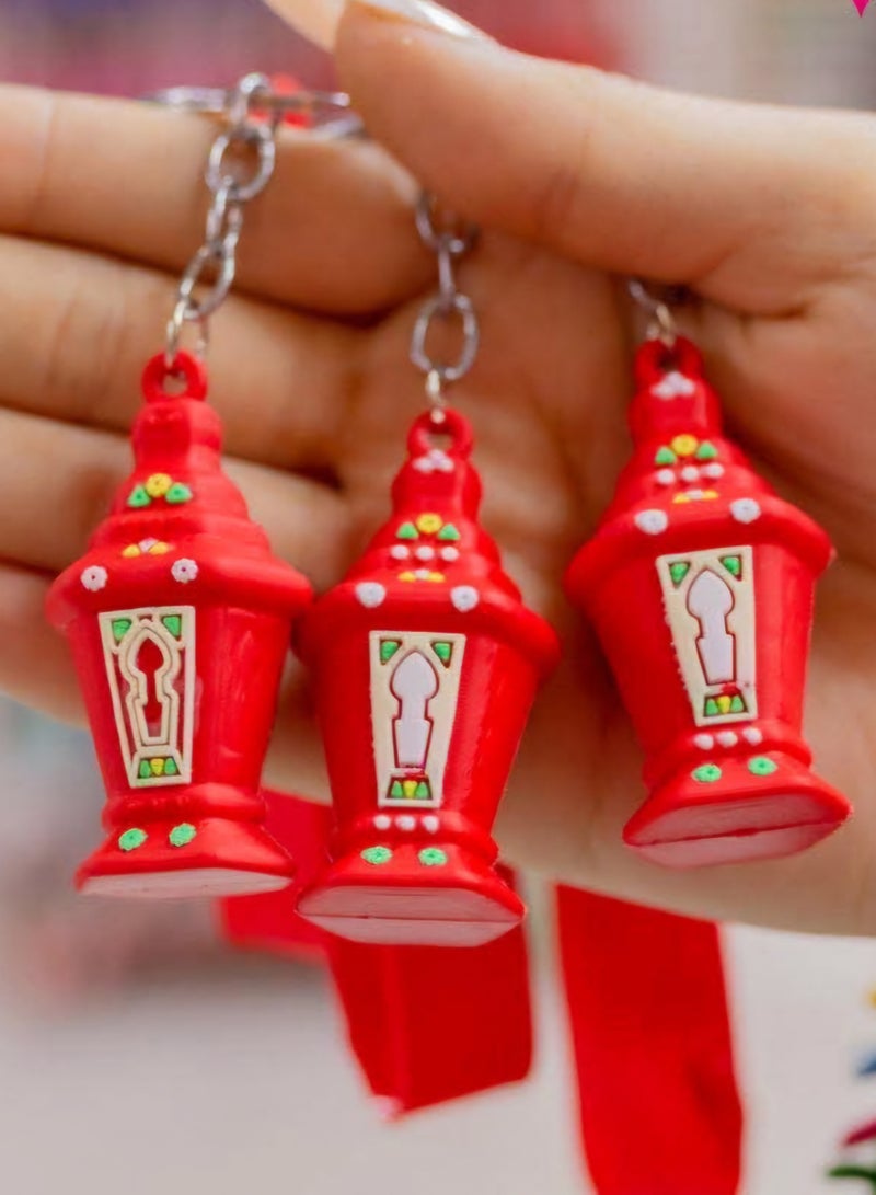 6 of silicone high quality lanterns red keychains - Image 1